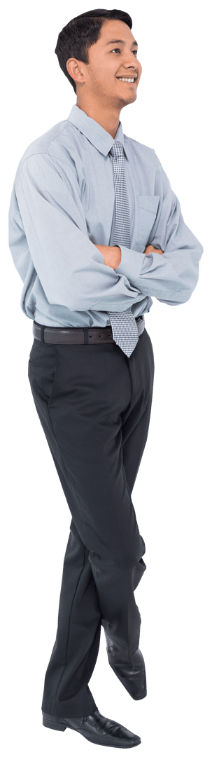 Smiling Businessman Looking Confident on Transparent Background