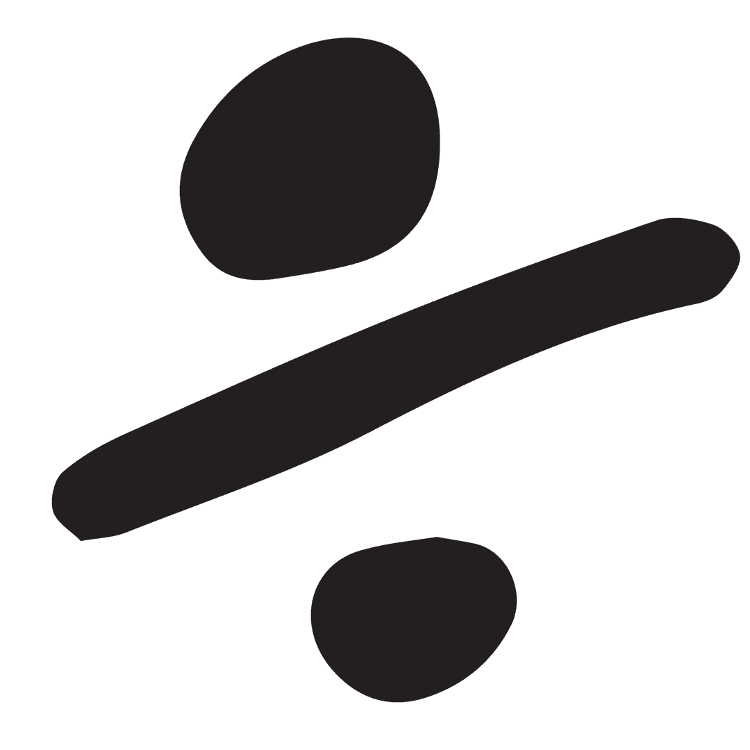 Hand-drawn Percent Symbol Illustration on Transparent Background