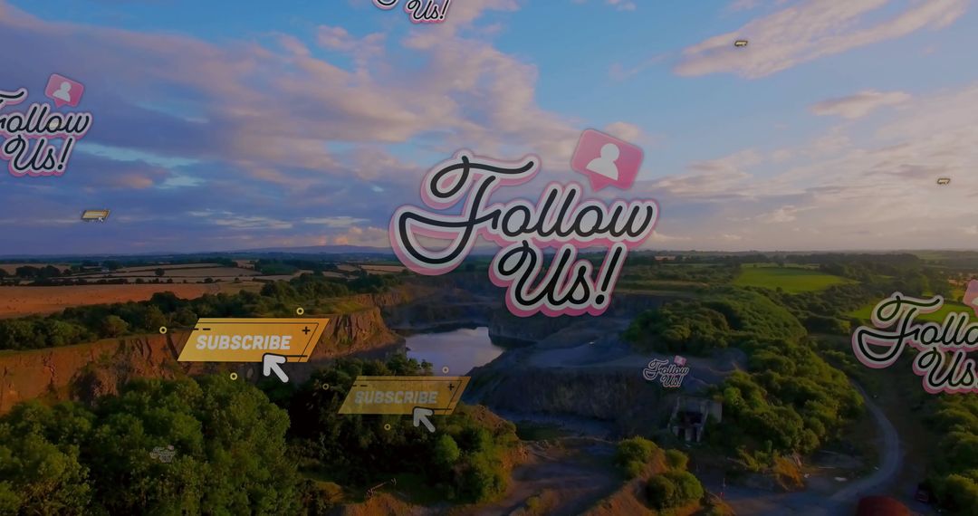 Social Media Inspired Landscape with Follow Us Callouts