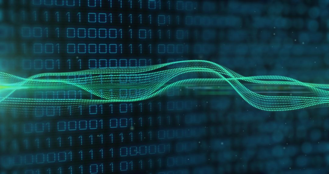 Digital Waves of Binary Data in Cyber Network Environment - Free Images, Stock Photos and Pictures on Pikwizard.com
