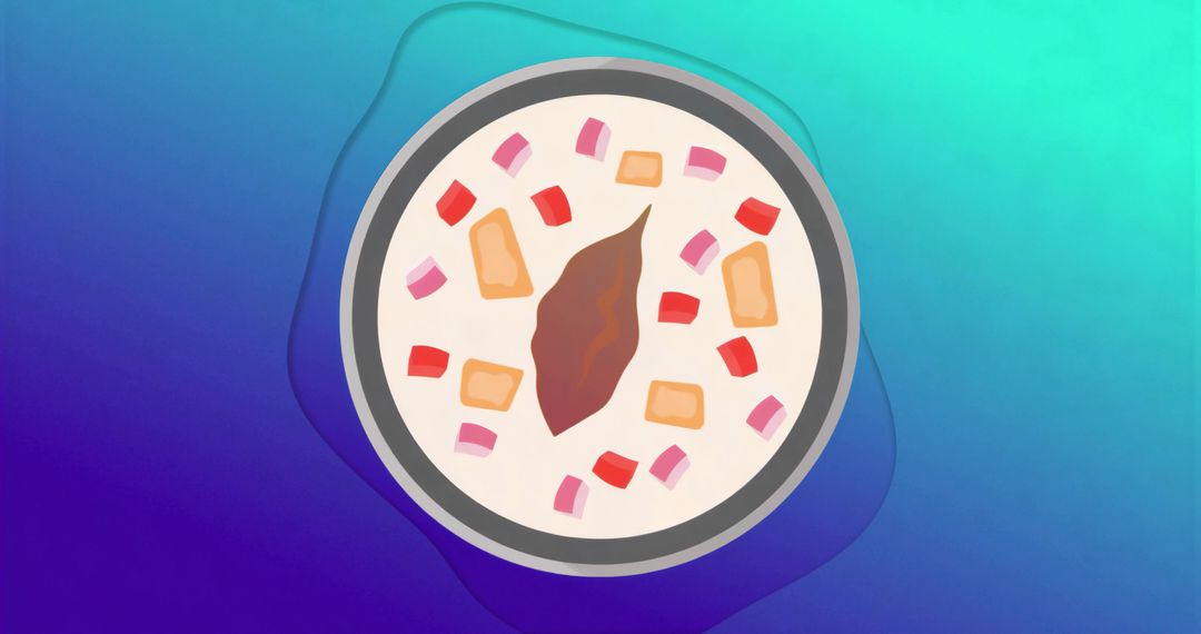 Minimalist Vibrant Floating Bowl of Gourmet Soup