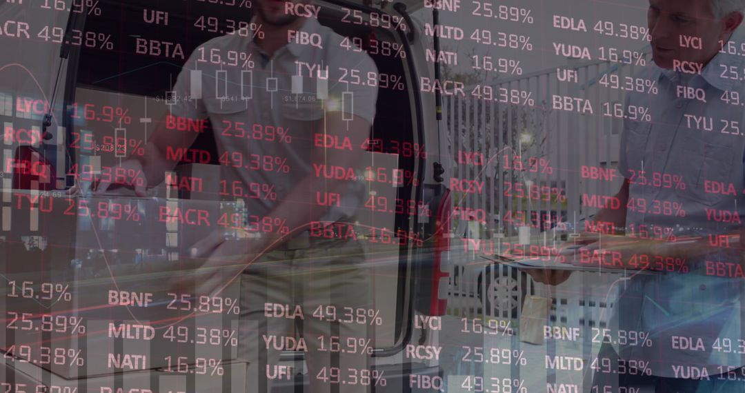 Delivery Services Overlaid with Stock Market Data Visualization