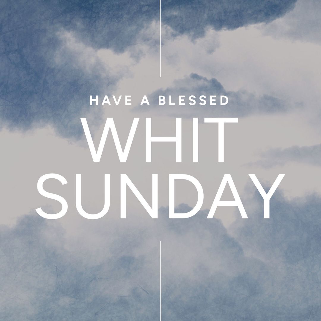 Inspirational Whit Sunday Message Over Cloudy Sky - Download Free Stock Templates Pikwizard.com