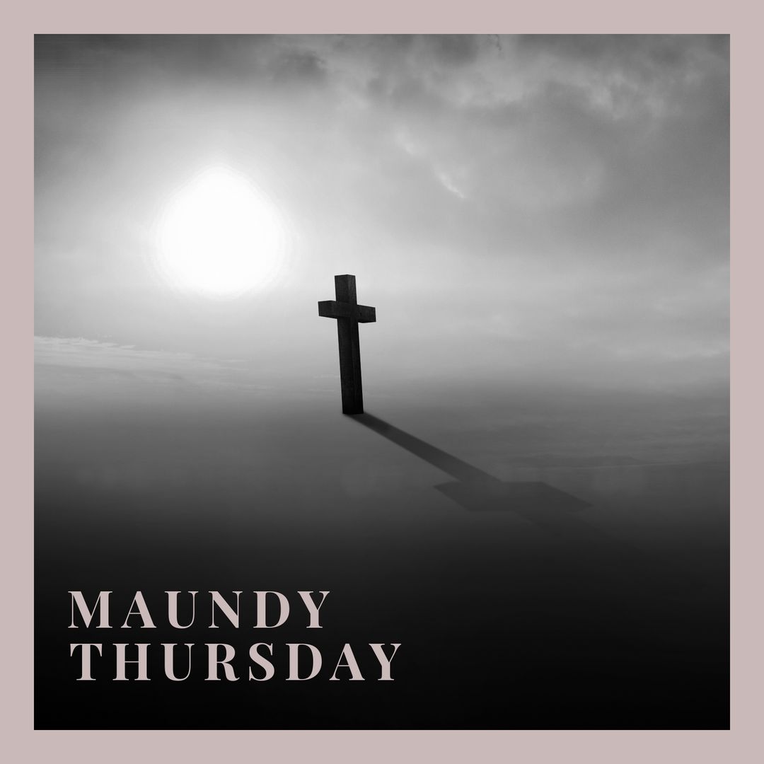 Symbolic Cross Against Ethereal Sky for Maundy Thursday