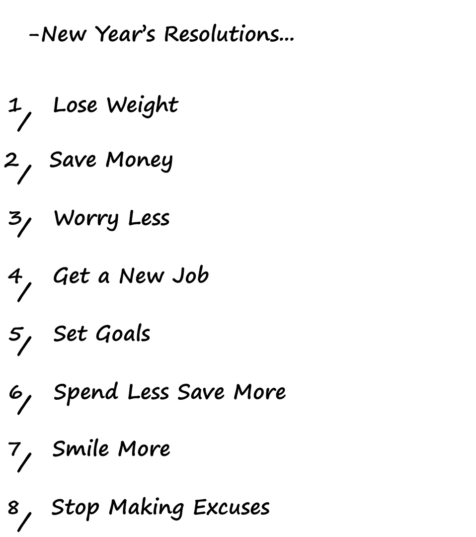 New Year's Resolution Text on Transparent Background