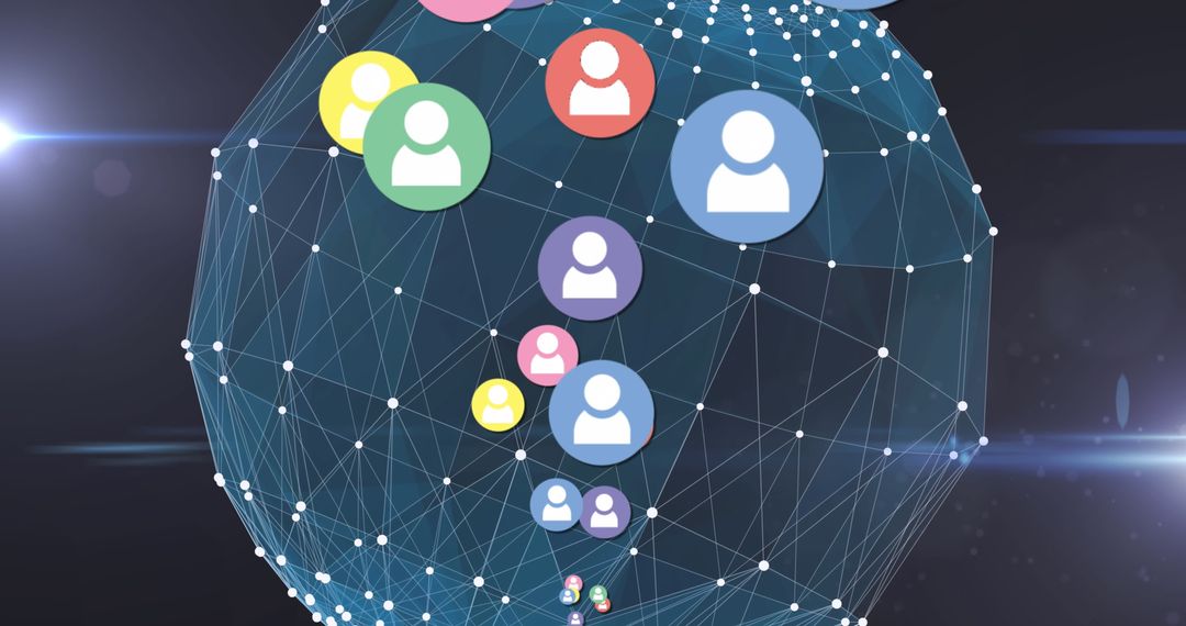 Digital Connections: Social Media Icons Over Global Network Globe