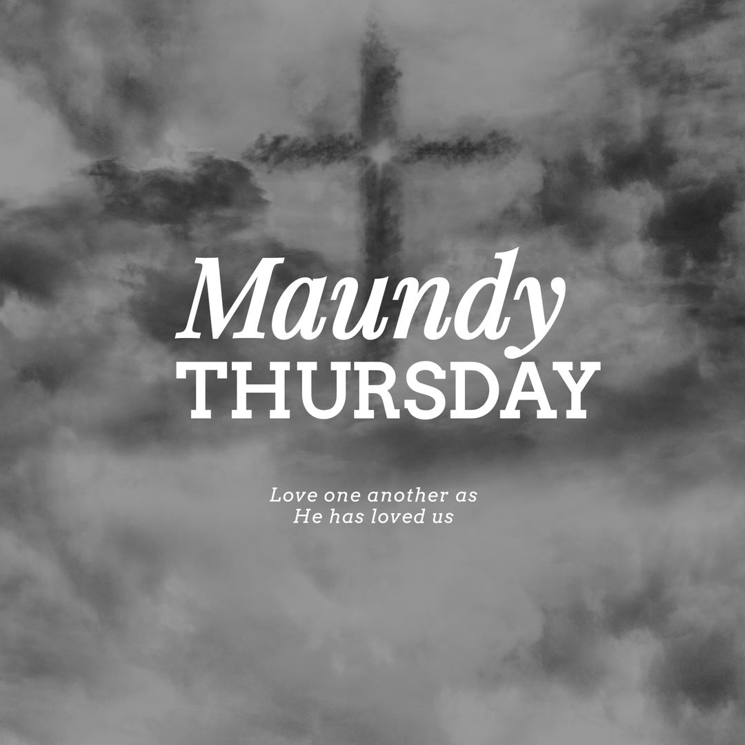 Maundy Thursday Religious Cloudy Sky Cross Reflection