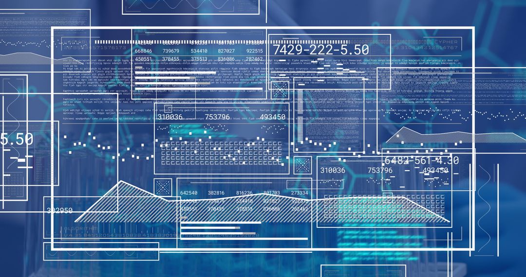 Futuristic Data Display on Digital Screen