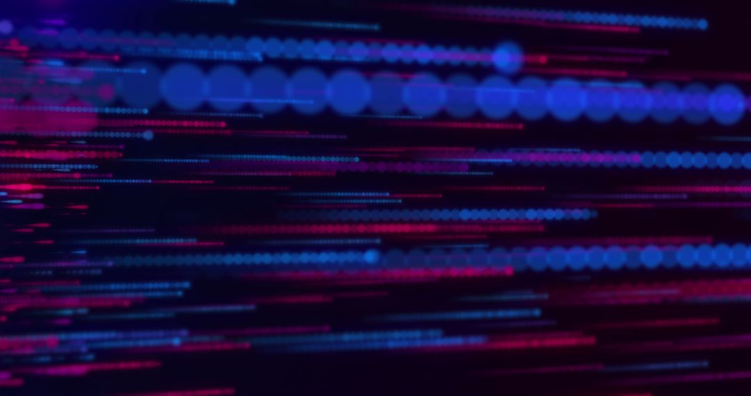 Abstract Futuristic Red and Blue Digital Dot Motion