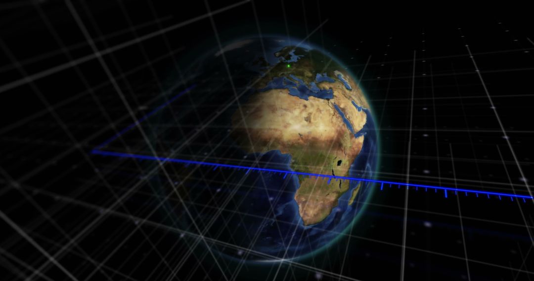Rotating Earth with Grid Highlighting Global Connectivity