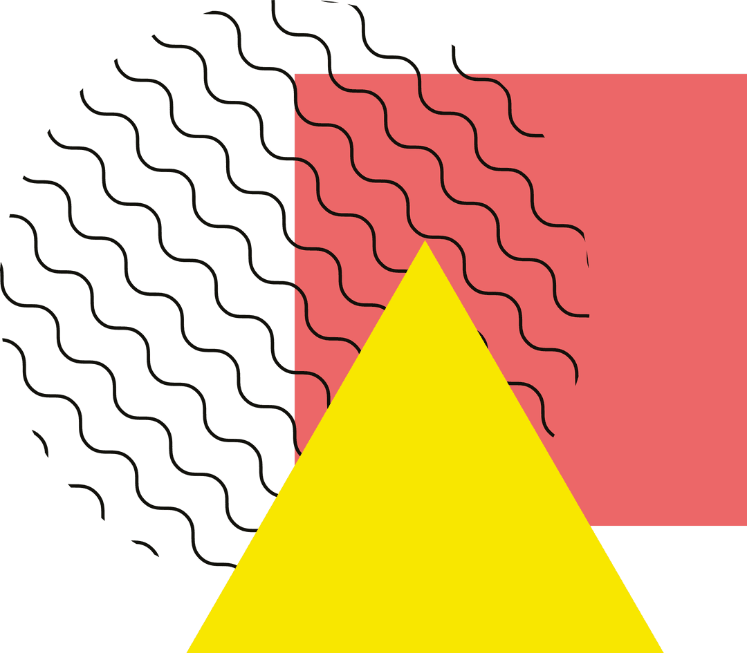 Colorful Geometric Shapes on Transparent Background Illustration