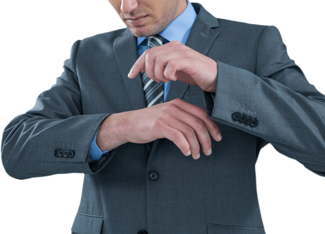 Businessman with Transparent Futuristic Smart Watch