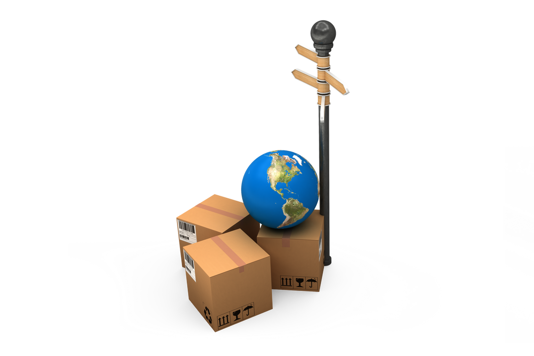 Cardboard Boxes and Globe with Transparent Background - Download Free Stock Images Pikwizard.com