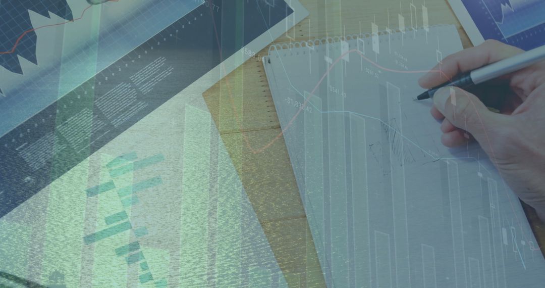 Hand Sketching Data on Chart in Professional Workspace Environment