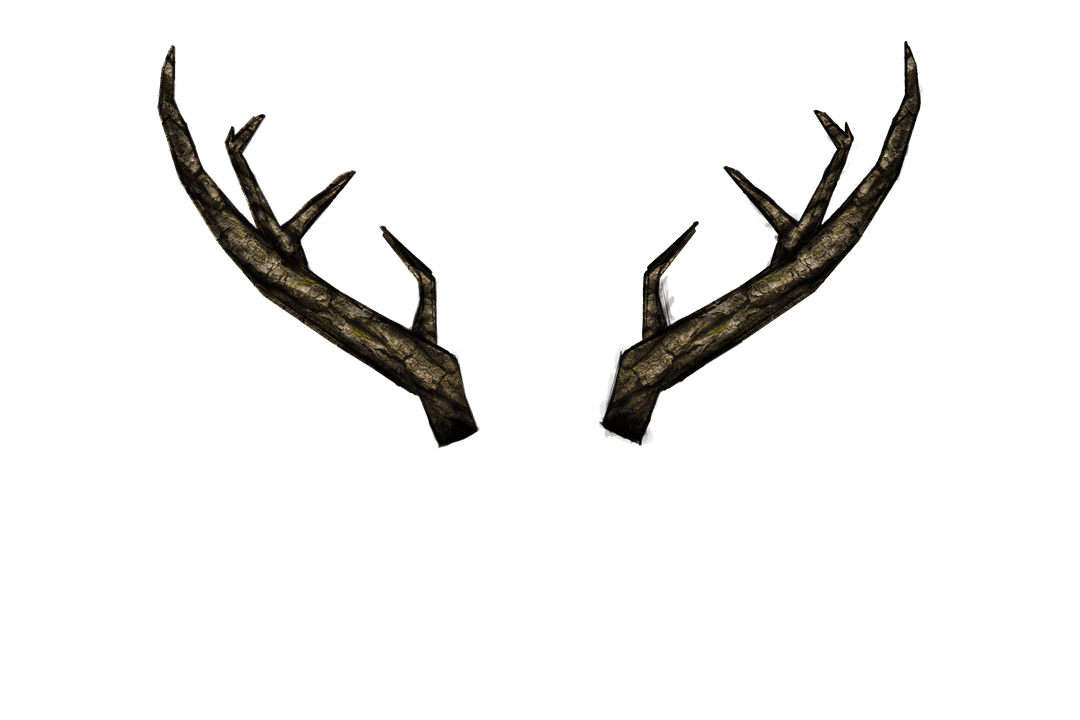 Realistic 3D Deer Antlers on Transparent Background for Design