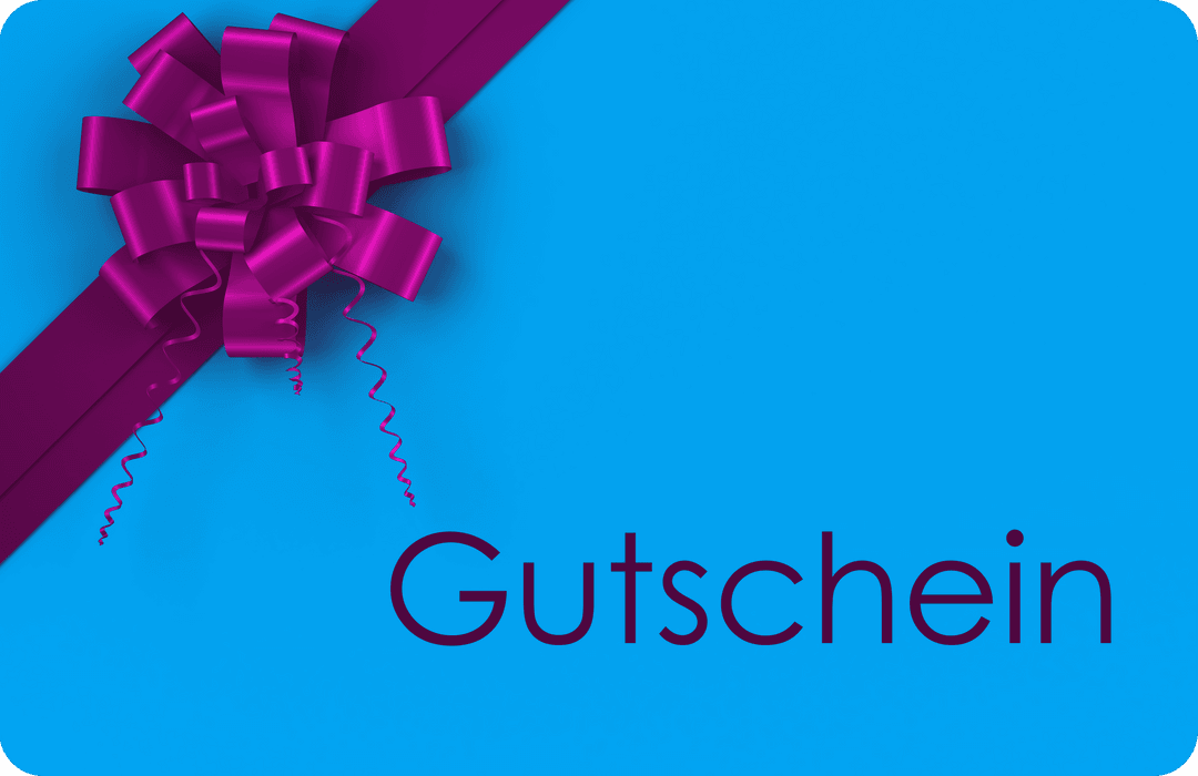 Transparent Gutschein Vector on Blue Card with Ribbon