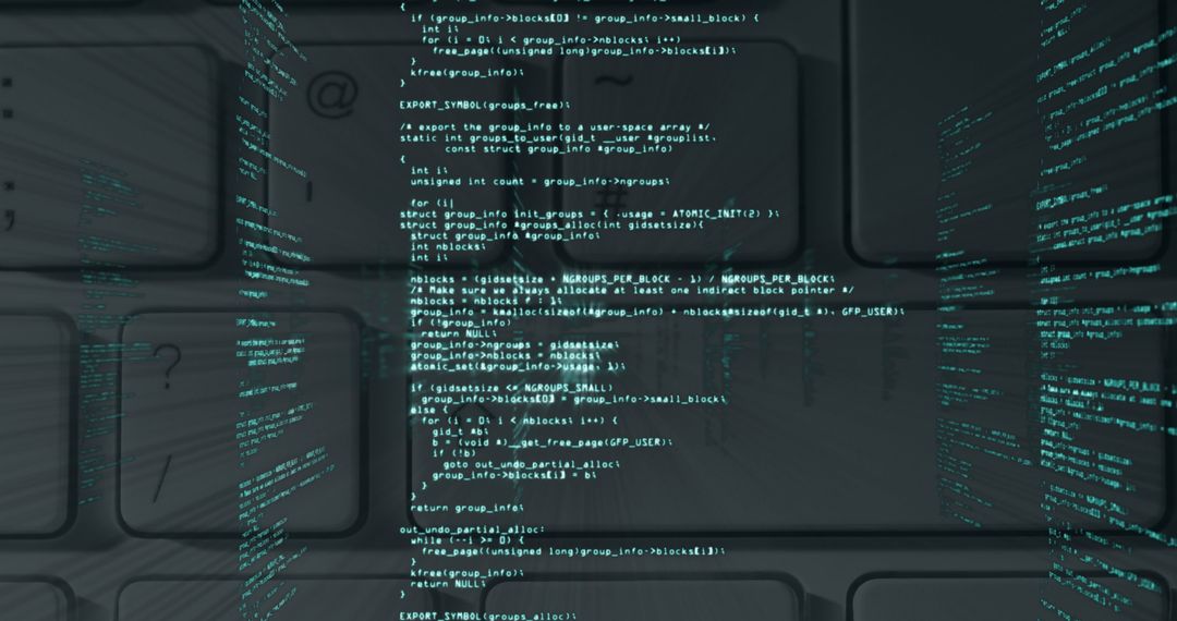 Digital Coding Over Keyboard Symbolizes Cybersecurity and Programming - Free Images, Stock Photos and Pictures on Pikwizard.com