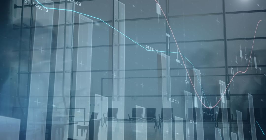 Data Analysis Overlay with Busy Office Environment