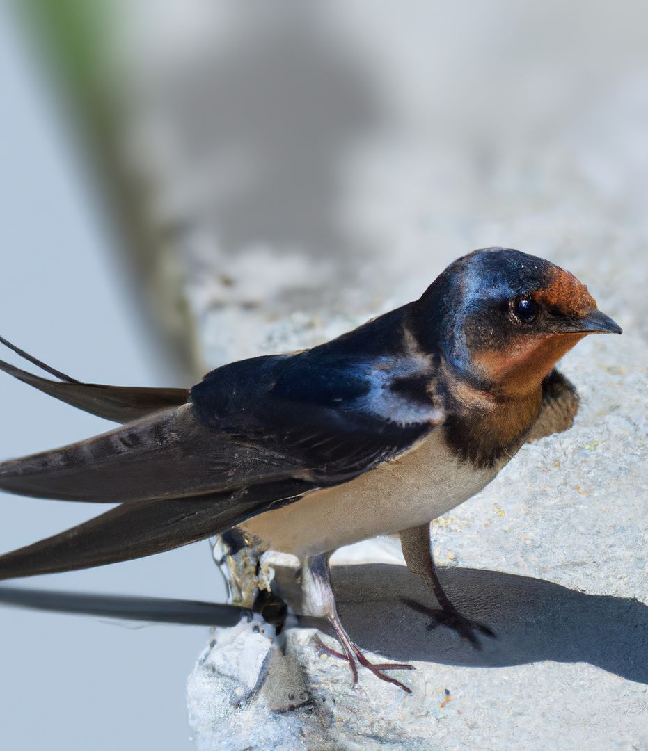 Close-up of Barn Swallow on Concrete Surface in Natural Habitat - Free Images, Stock Photos and Pictures on Pikwizard.com