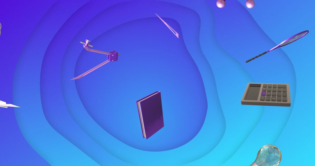 Abstract Education Concept with School Icons Over Blue Gradient