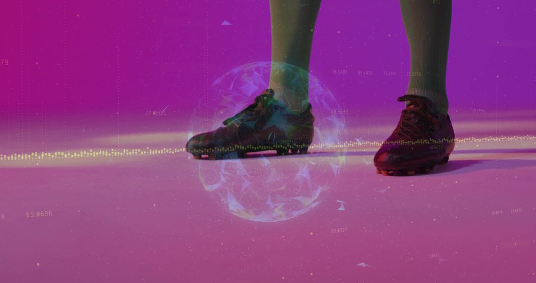 Futuristic Sport Innovation: Athlete with Digital Concepts