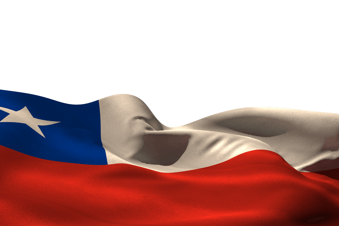 Chilean Flag Illustration on Transparent Background