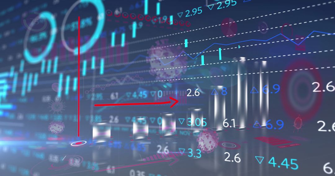 Digital Interface Displaying COVID-19 Statistics Analysis and Trends