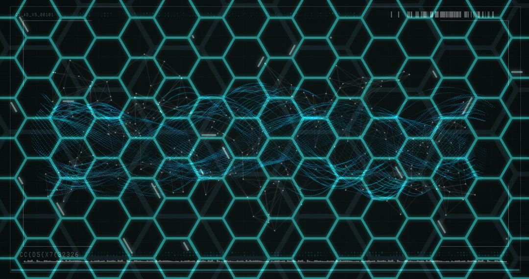 futuristic hexagonal grid with digital wave pattern - Free Images, Stock Photos and Pictures on Pikwizard.com