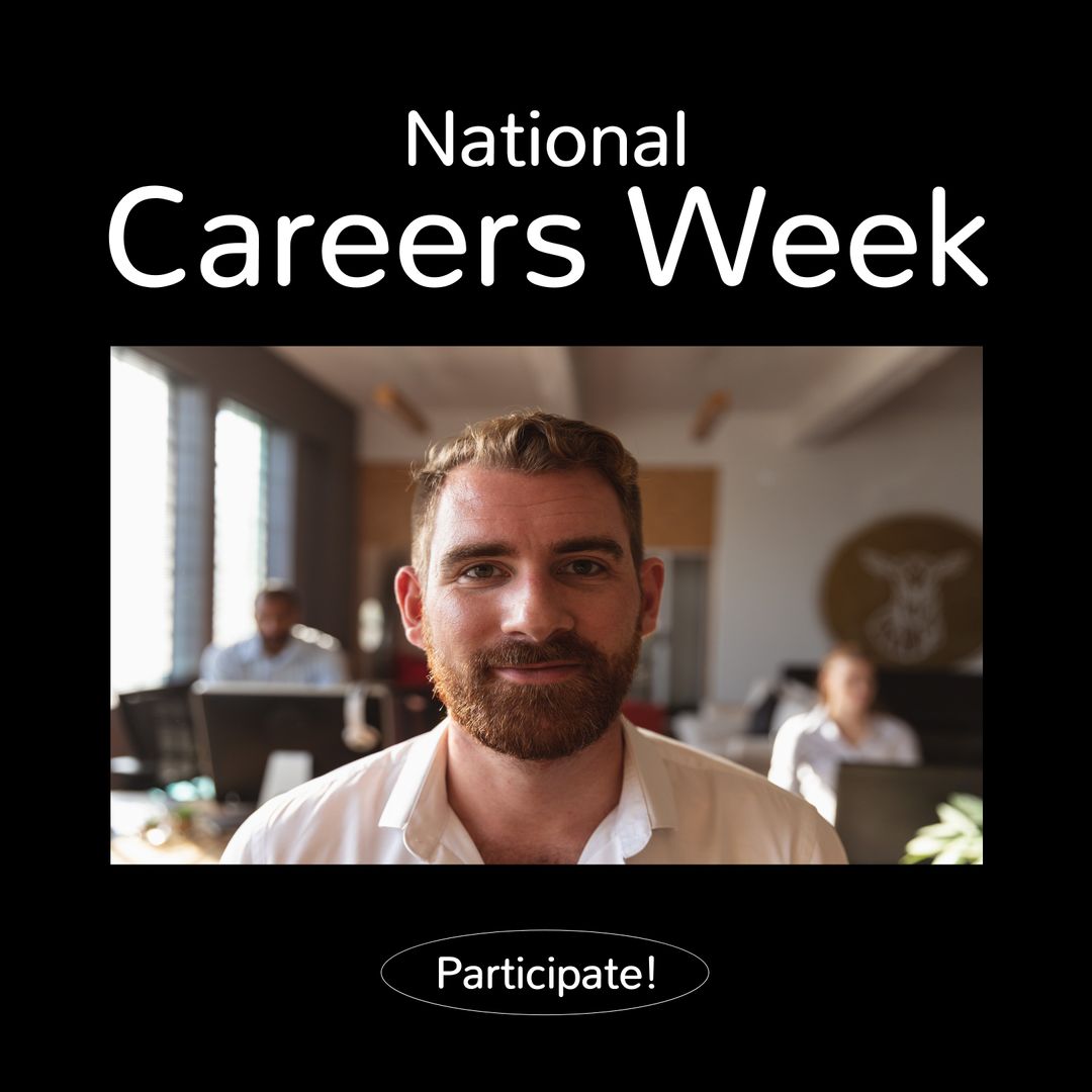 National Careers Week Promotion with Man in Office