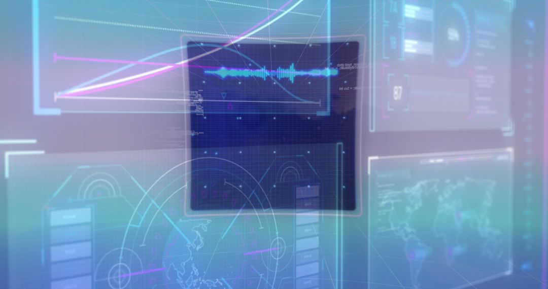 Futuristic Data Analytics Interface Display