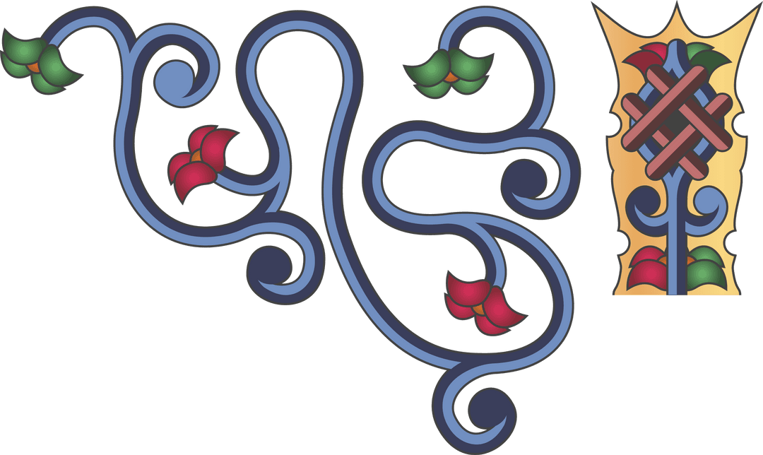 Elegant Art Nouveau Design with Intricate Floral Motifs