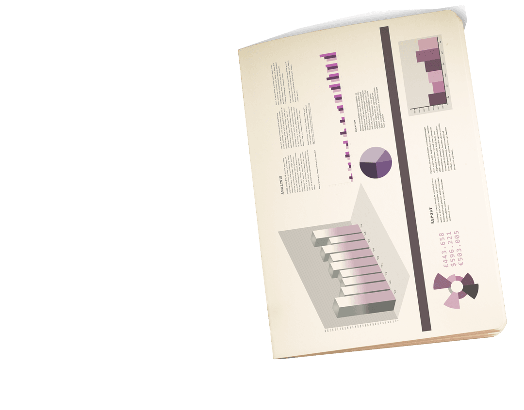 Close-up Transparent Notebook with Colorful Graphs and Charts - Download Free Stock Images Pikwizard.com