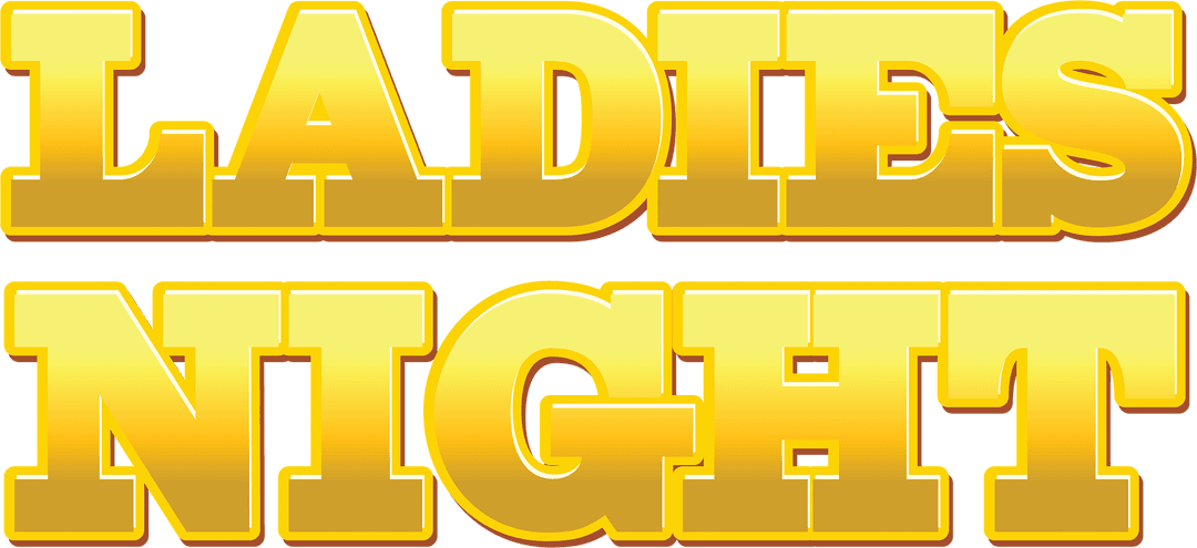 Dynamic Ladies Night Text on Transparent Background