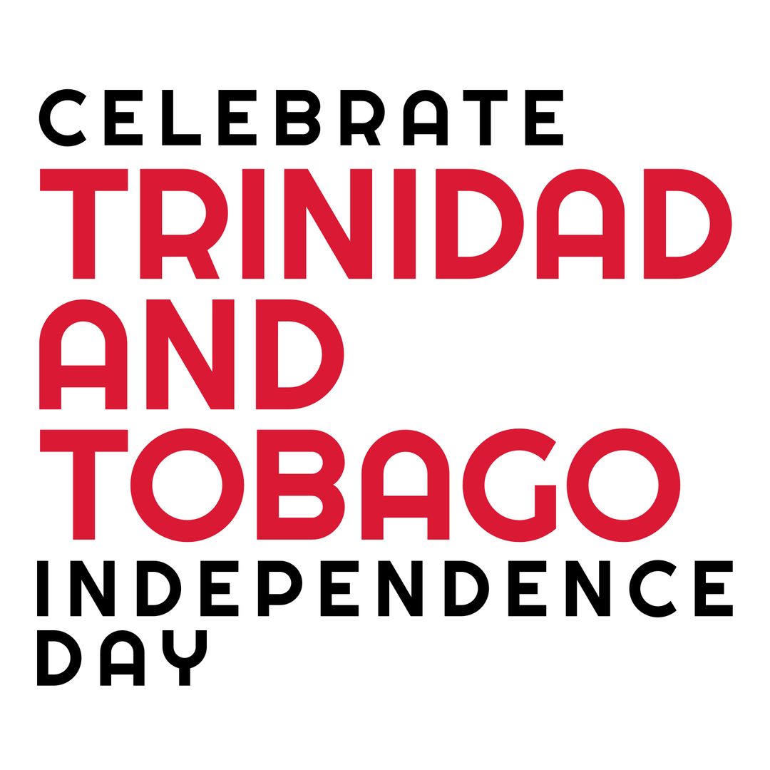 Celebrate Trinidad and Tobago Independence Day Text Vector