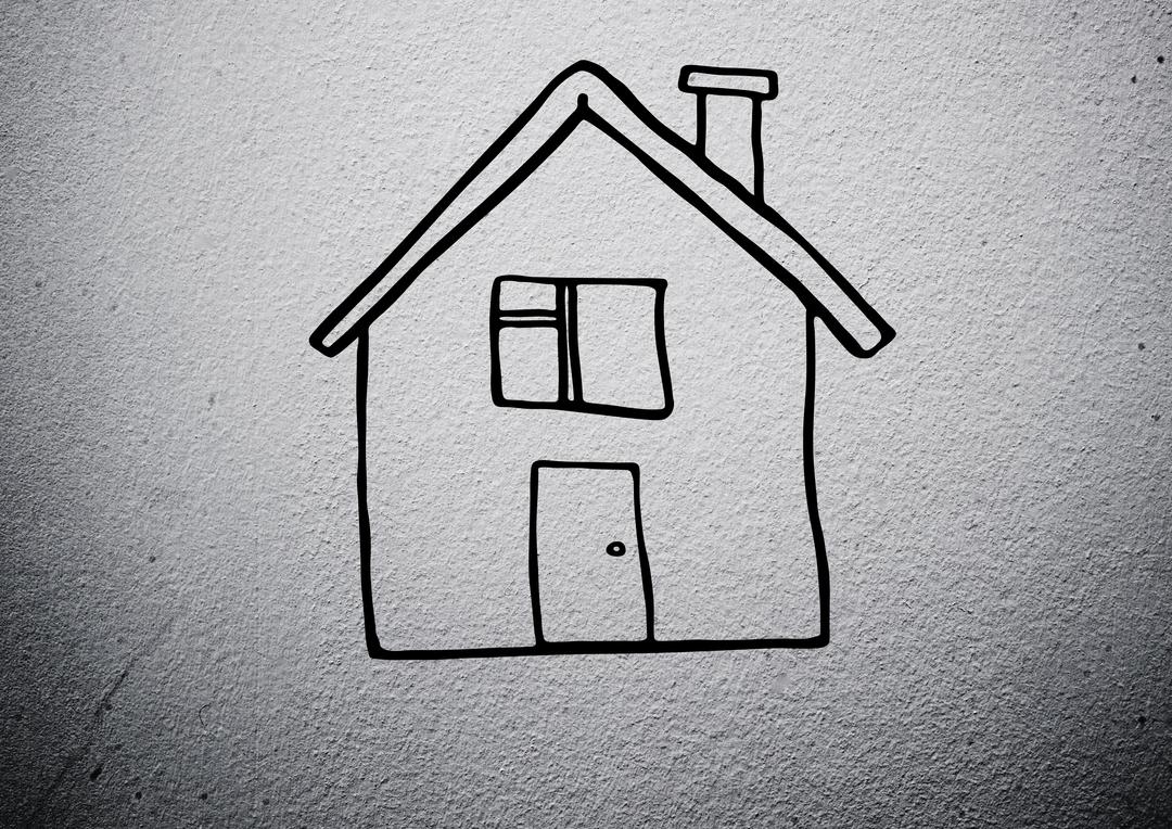 Hand Drawn House on Grey Background - Free Images, Stock Photos and Pictures on Pikwizard.com