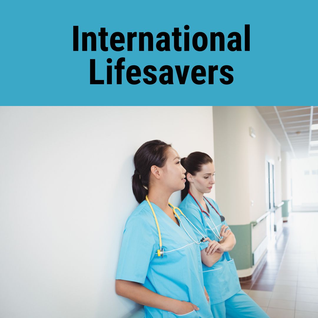 Multicultural Female Nurses in Hospital Corridor