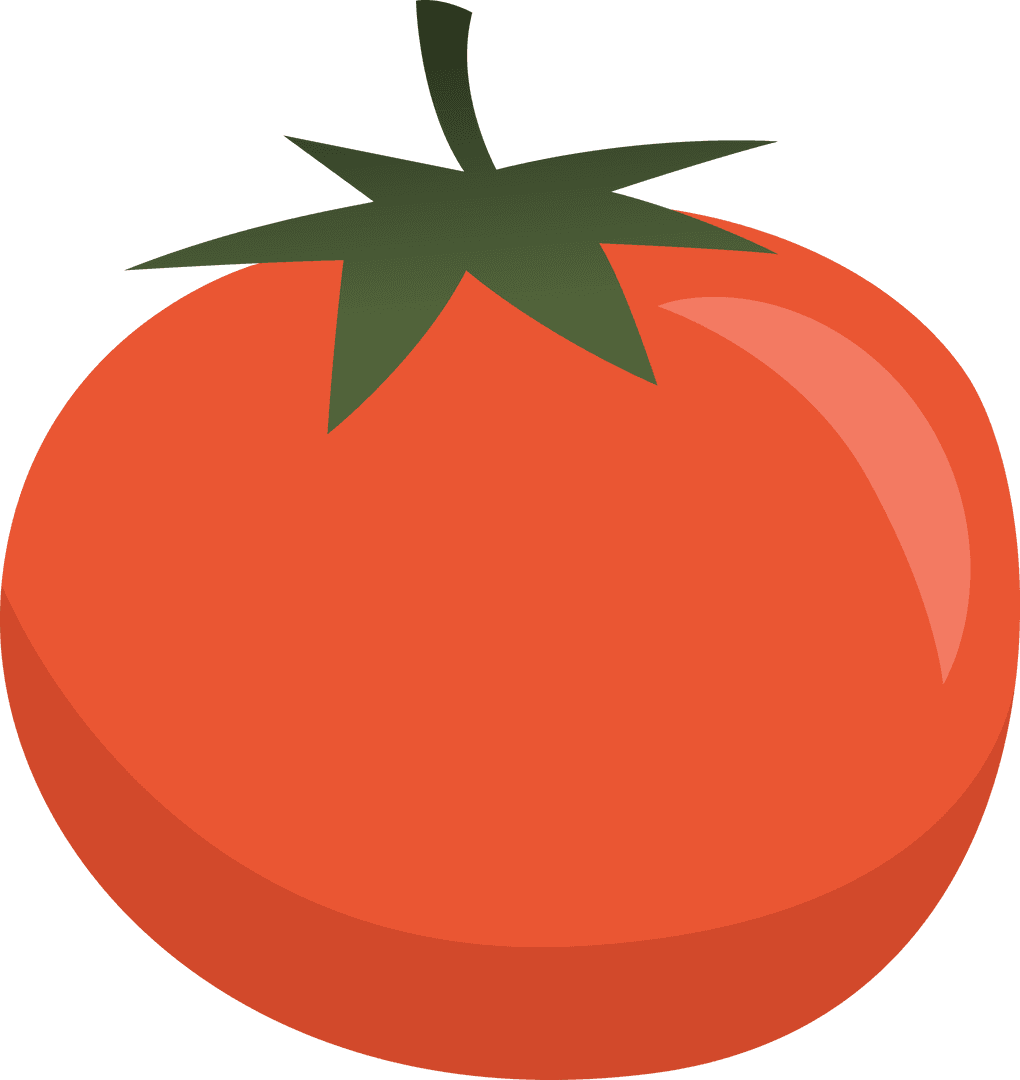 Fresh Red Tomato Illustration on Transparent Background