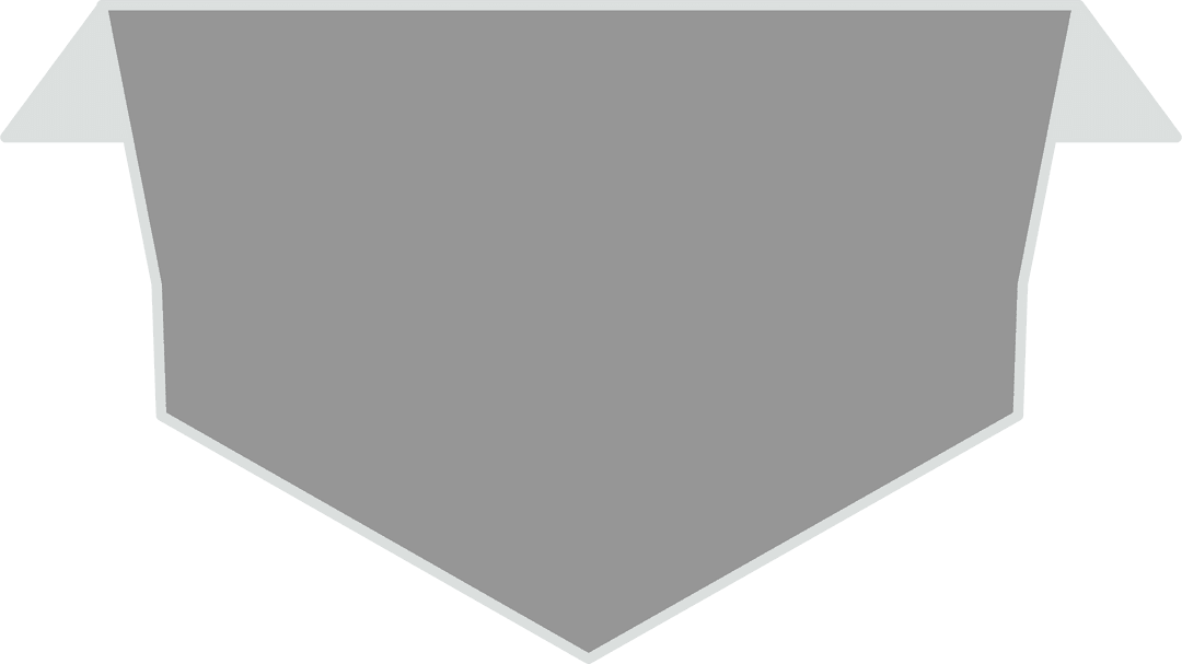 Grey Banner with Empty Etiquette on Transparent Background