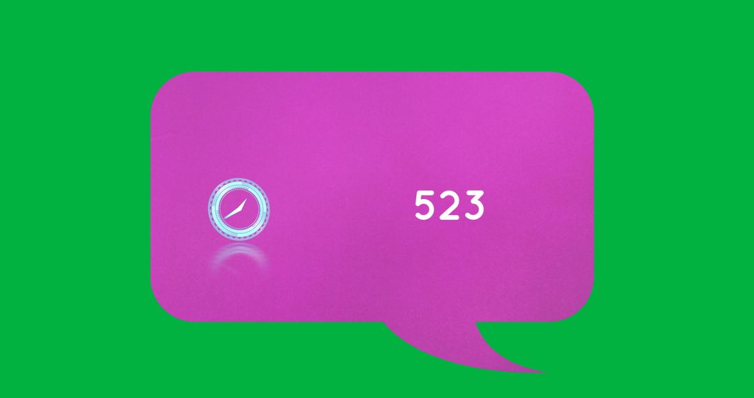Neon Digital Countdown on Colorful Speech Bubble Background