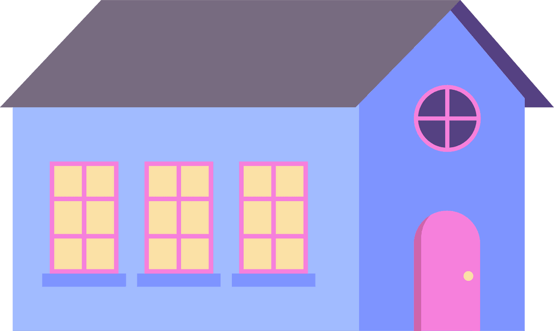 Minimalistic Flat Design House With Transparent Background