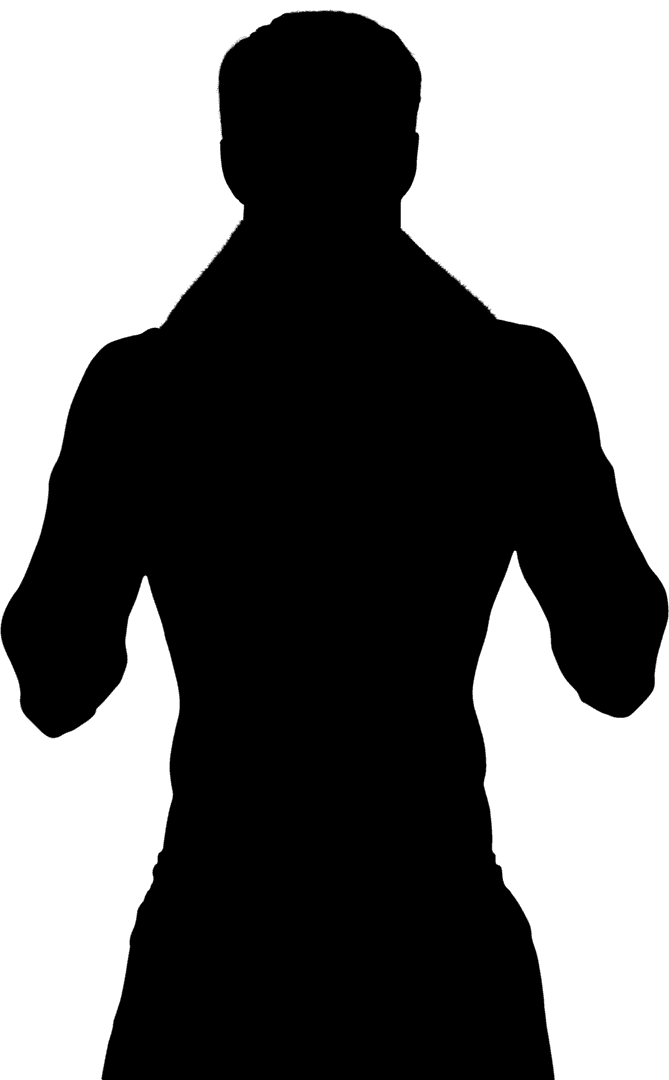 Silhouette of Sports Man on Transparent Background with Energetic Pose