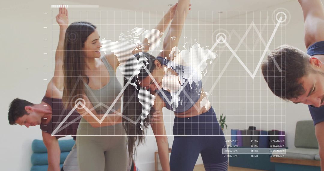 Modern Online Fitness Class with World Connectivity Theme