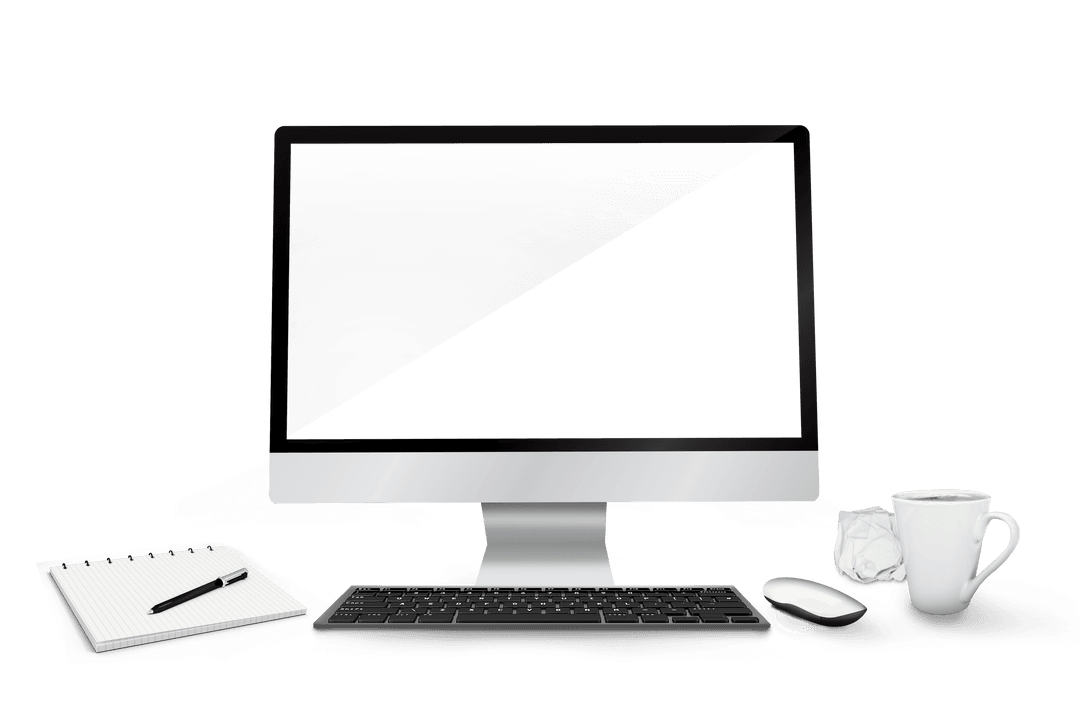 Digital Computer with Blank Screen on Transparent Background - Download Free Stock Images Pikwizard.com