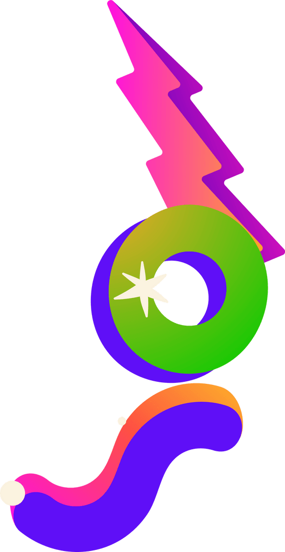 Vibrant Geometric Abstract Shapes on Transparent Layer