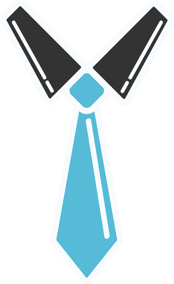 Floating Black Collar and Blue Tie on Transparent Canvas