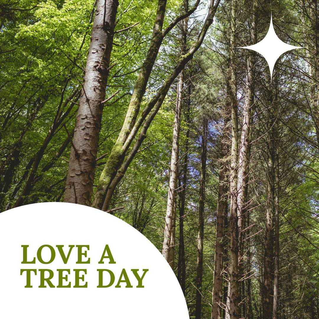 Love a Tree Day Poster in Lush Forest - Download Free Stock Templates Pikwizard.com