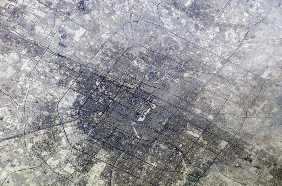 Aerial View of Beijing City from the International Space Station - Free Images, Stock Photos and Pictures on Pikwizard.com