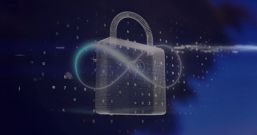 Futuristic Digital Lock Representing Data Security