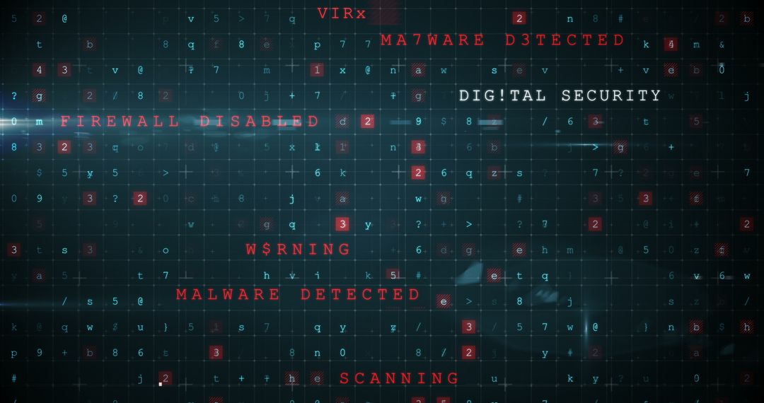 Cybersecurity Warning Background with Digital Distress Alerts