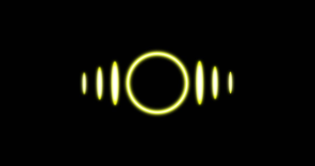 Glowing Yellow Circle with Luminous Lines